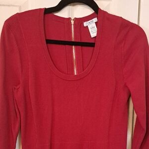 Cache Red Long Sleeve Dress